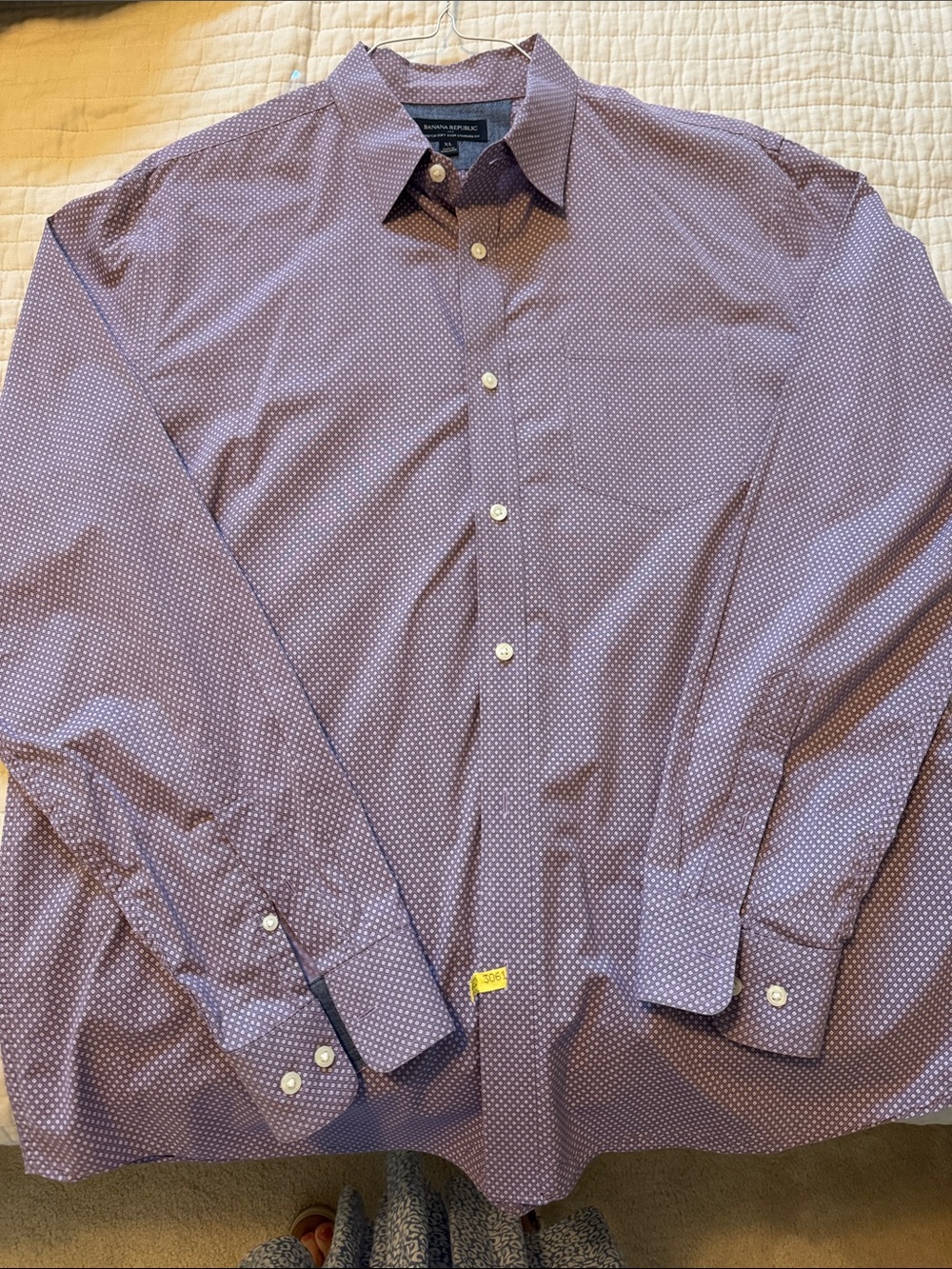 Banana Republic Men's Purple Microdot Dress Shirt